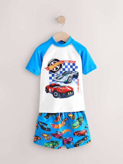 Hot Wheels Rash Vest and Swim Shorts Set (3mths-7yrs) - Size 3-6 Months (62-68cm)
