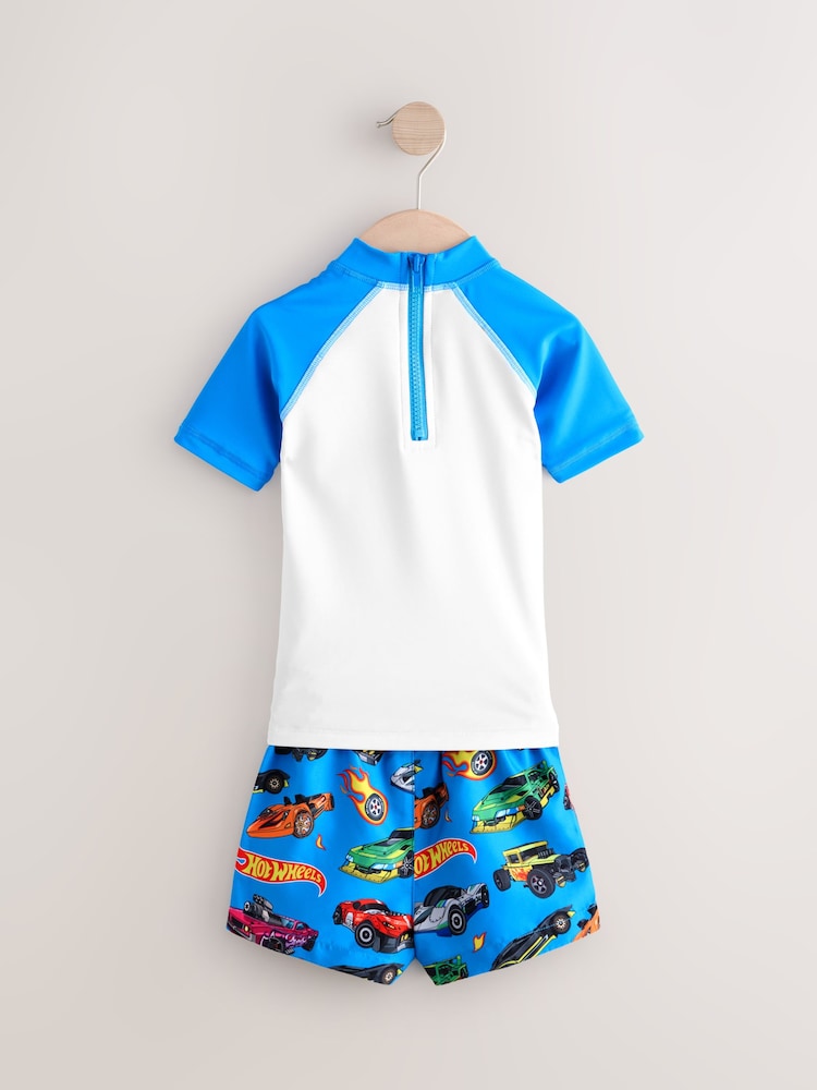 Hot Wheels Rash Vest and Swim Shorts Set (3mths-7yrs) - Size 3-6 Months (62-68cm)