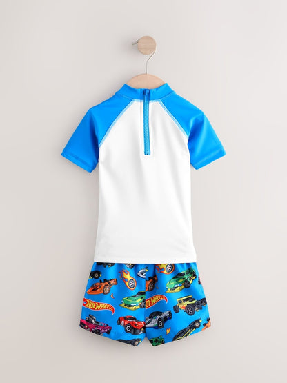 Hot Wheels Rash Vest and Swim Shorts Set (3mths-7yrs) - Size 3-6 Months (62-68cm)
