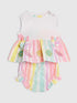 River Island Pink Bloomer Stripe Top & Short Set