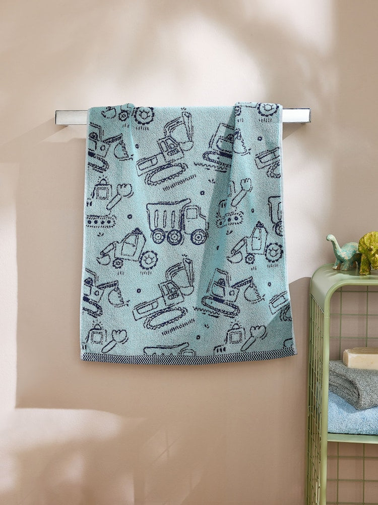 Blue Kids 100% Cotton Towels - Size Hand Towel (90cm x 50cm) - Blue