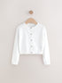 White Button Up Cardigan (3mths-16yrs) - Size 3 Years (98cm) - White Button Up