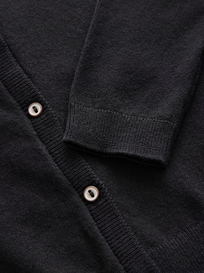 Black Button Up Cardigan (3mths-16yrs) - Size 3 Years (98cm)