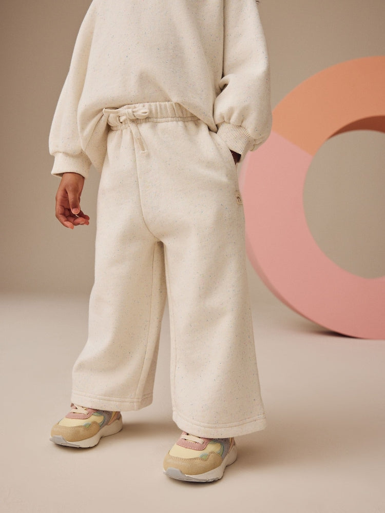 Oatmeal Wide Leg Sweat Joggers (3mths-7yrs) - Size 3-6 Months (62-68cm) - Oatmeal Wide Leg Sweat