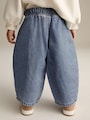 Mid Blue Denim Barrel 100% Cotton Jeans (3mths-7yrs) - Size 3-6 Months (62-68cm)