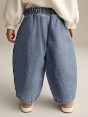 Mid Blue Denim Barrel 100% Cotton Jeans (3mths-7yrs) - Size 3-6 Months (62-68cm)
