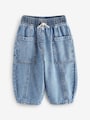 Mid Blue Denim Barrel 100% Cotton Jeans (3mths-7yrs) - Size 3-6 Months (62-68cm)