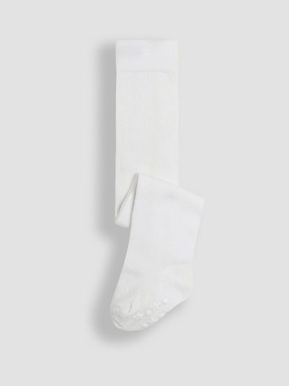 JoJo Maman Bébé Grey Cotton Rich Plain Tights - Size Up To 6 Months (50 - 68cm)