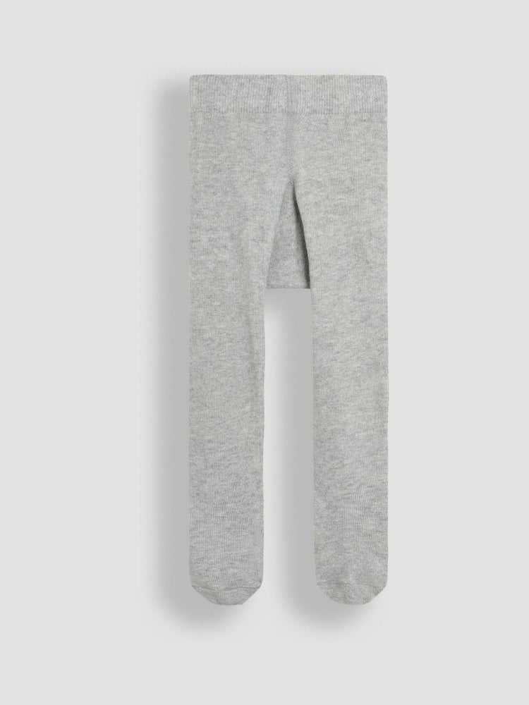 JoJo Maman Bébé Grey Cotton Rich Plain Tights - Size Up To 6 Months (50 - 68cm)