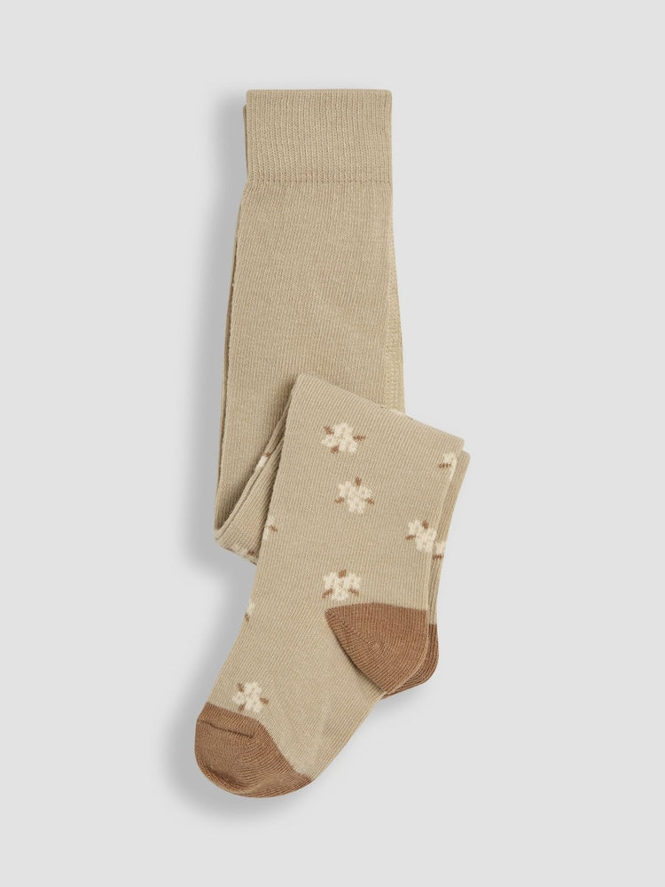 JoJo Maman Bébé Natural 2-Pack Cotton Rich Tights - Size Up To 6 Months (50 - 68cm)