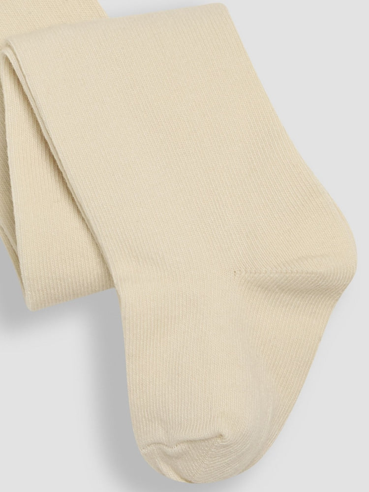 JoJo Maman Bébé Natural 2-Pack Cotton Rich Tights - Size Up To 6 Months (50 - 68cm)