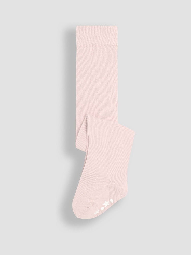 JoJo Maman Bébé Pink Cotton Rich Plain Tights - Size Up To 6 Months (50 - 68cm)