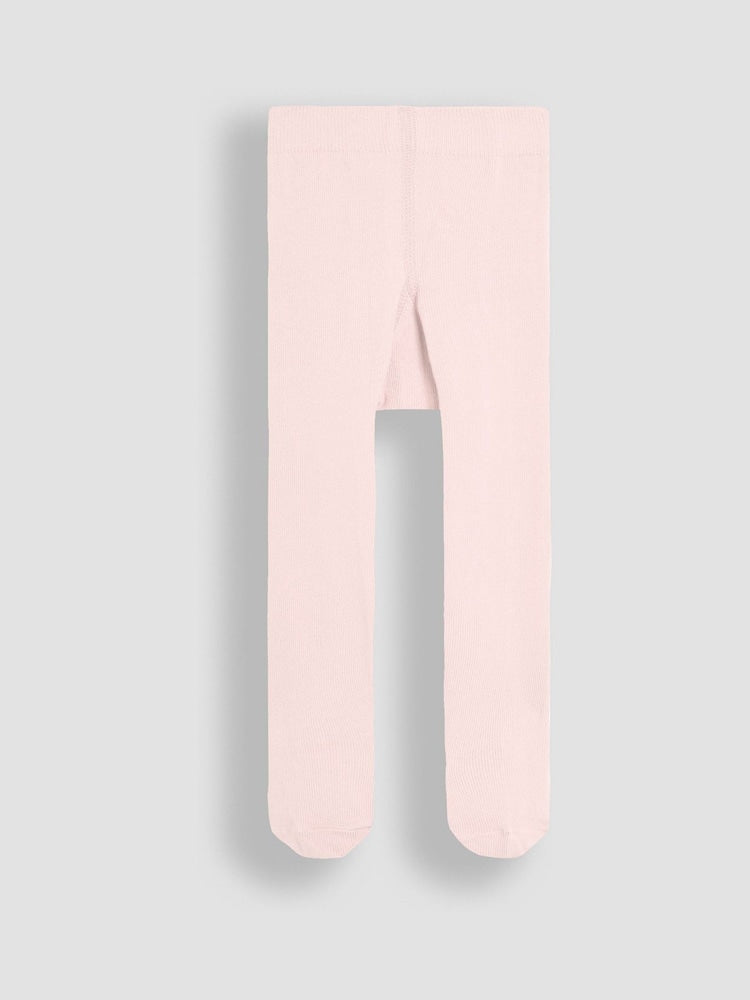 JoJo Maman Bébé Pink Cotton Rich Plain Tights - Size Up To 6 Months (50 - 68cm)