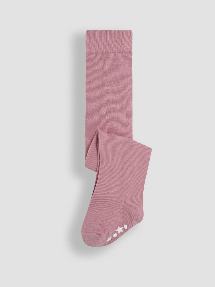 JoJo Maman Bébé Pink Cotton Rich Plain Tights - Size Up To 6 Months (50 - 68cm)