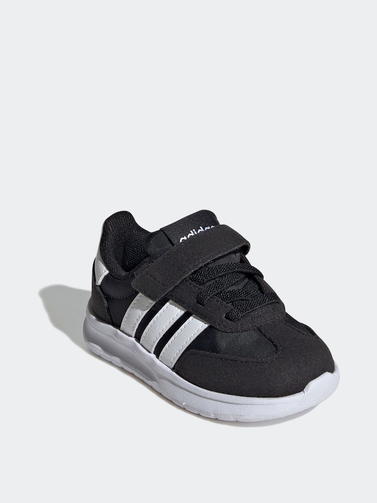 adidas Black/White Run 70s 2.0 Hook and Loop Infant Trainers