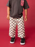 Black/White Checkerboard Pull On Wide Trousers (3mths-7yrs) - Size 3-6 Months (62-68cm) - Black/White Checkerboard Pull On Wide