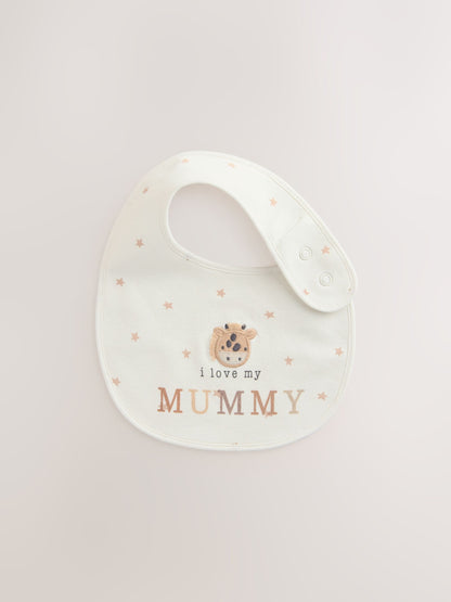 Neutral Character I Love My Mummy/Daddy Baby Bibs 2 Pack - Size One