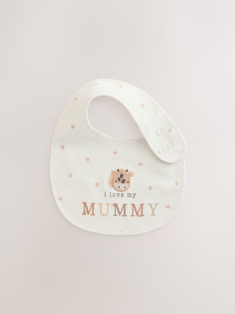 Neutral Character I Love My Mummy/Daddy Baby Bibs 2 Pack - Size One