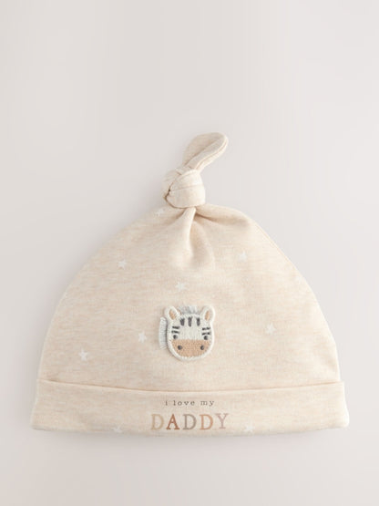 Neutral I Love My Mummy/Daddy Baby Tie Top Hats 2 Pack (0-12mths)