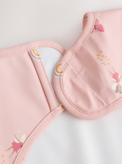 Pink Unicorn Fairies Weaning And Feeding Sleeved Bib - Size 6-12 Months (68-80cm)