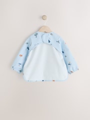 Blue Dino Jungle Weaning And Feeding Sleeved Bib - Size 6-12 Months (68-80cm)