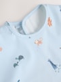 Blue Dino Jungle Weaning And Feeding Sleeved Bib - Size 6-12 Months (68-80cm)