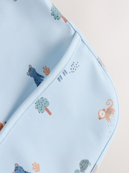 Blue Dino Jungle Weaning And Feeding Sleeved Bib - Size 6-12 Months (68-80cm)