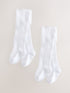 White Pelerine Baby Tights 2 Pack (0mths-2yrs) - Size 50cm (First Size)