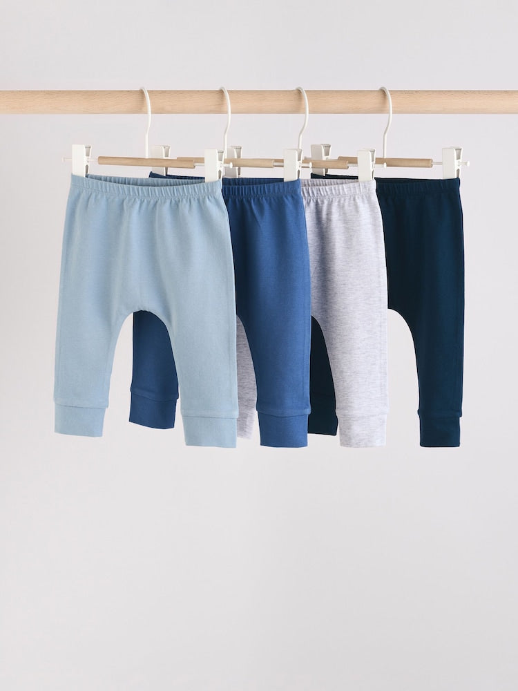 Blue Baby Leggings 4 Pack (0mths-3yrs) - Size 50cm (First Size) - Blue