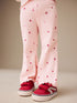 Pink Cherry Hearts Rib Flare Leggings (3mths-7yrs) - Size 3-6 Months (62-68cm) - Option 1