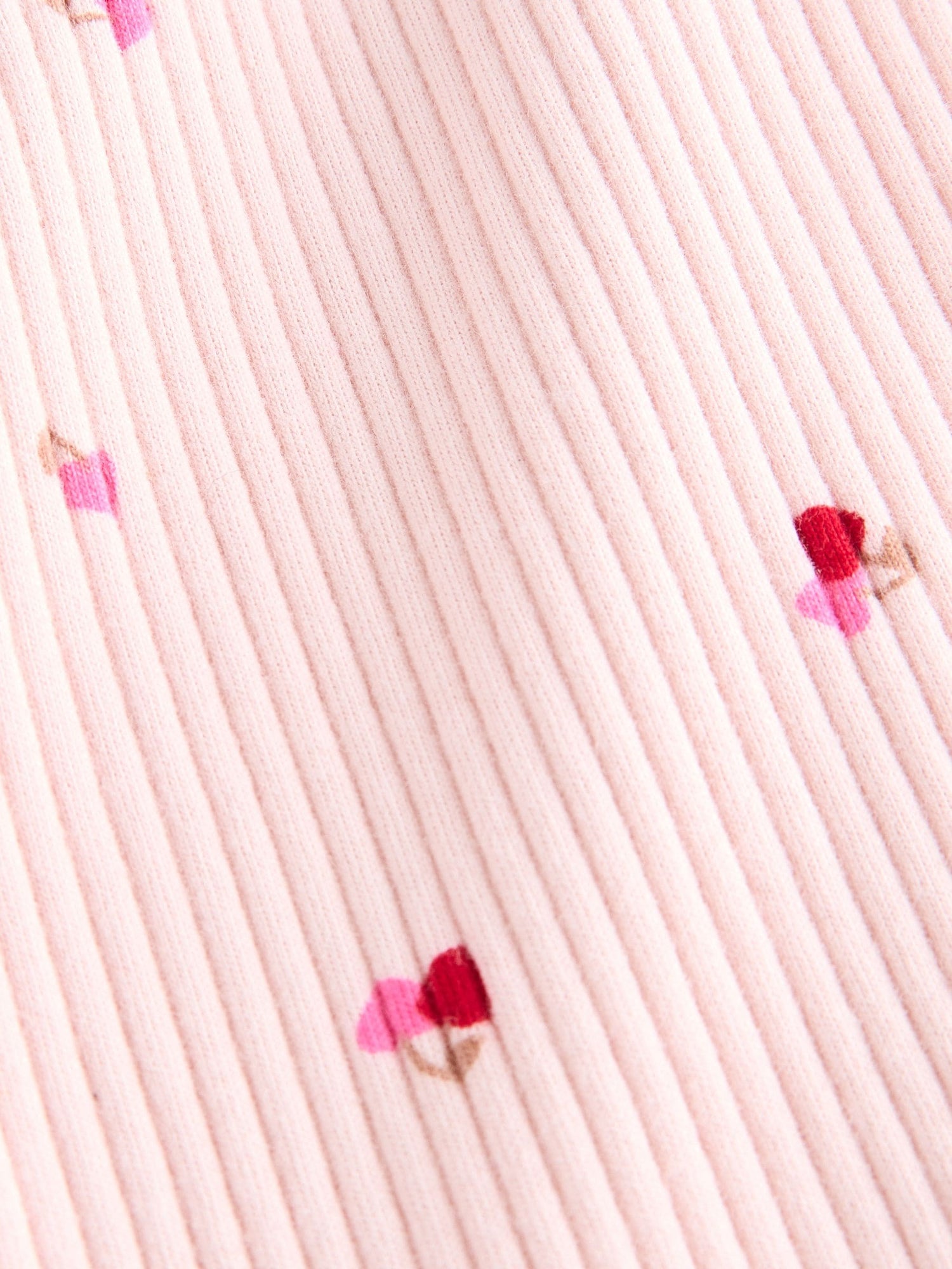 Pink Cherry Hearts Rib Flare Leggings (3mths-7yrs) - Size 3-6 Months (62-68cm)