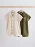 Neutral/Khaki Textured Baby Rompers 2 Pack - Neutral/Khaki / 12-18 Months (80-86cm)