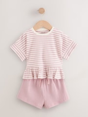 Pink T-Shirt &amp; Short 2 Pack Set (3mths-7yrs) - Size 3-6 Months (62-68cm)