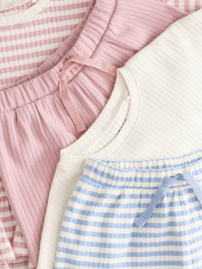 Pink T-Shirt &amp; Short 2 Pack Set (3mths-7yrs) - Size 3-6 Months (62-68cm)