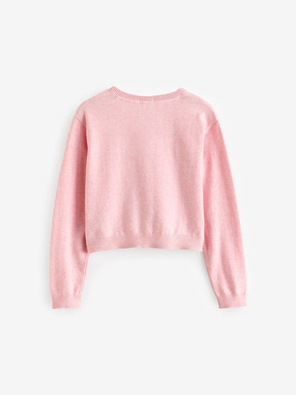 Pink Button Up Cardigan (3mths-16yrs) - Size 3 Years (98cm)