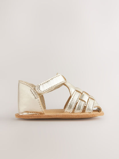 Gold Baby Fisherman Sandals (0-24mths) - Size Up To 3 Months (50 - 62cm)