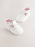 White Leather Baby T-Bar Shoes (0-24mths) - Size Up To 3 Months (50 - 62cm) - White