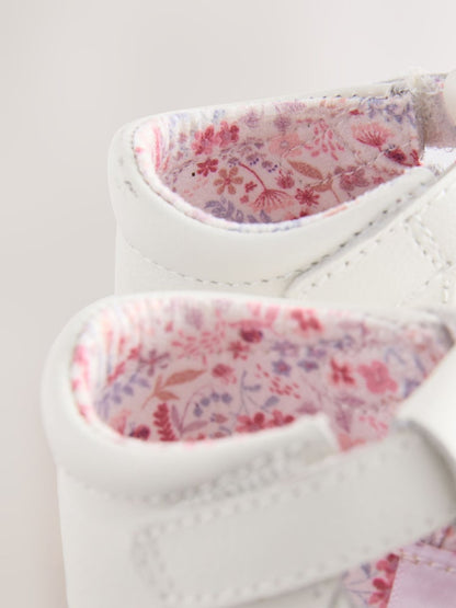 White Leather Baby T-Bar Shoes (0-24mths) - Size Up To 3 Months (50 - 62cm)