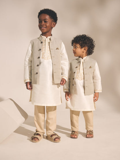 Neutral Eid Waistcoat (3mths-16yrs) - Size 3-6 Months (62-68cm)