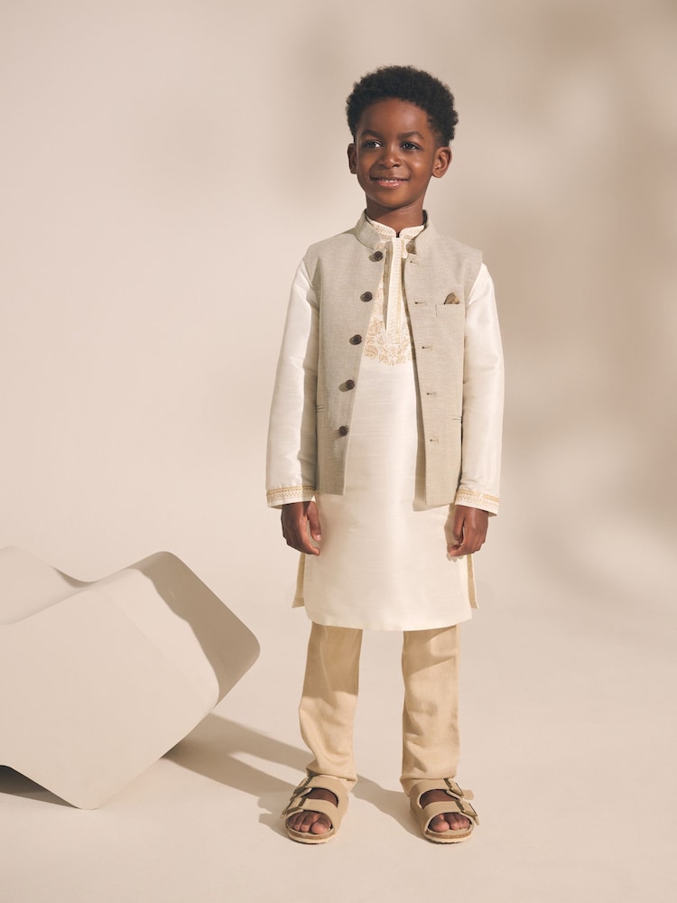 Neutral Eid Waistcoat (3mths-16yrs) - Size 3-6 Months (62-68cm)