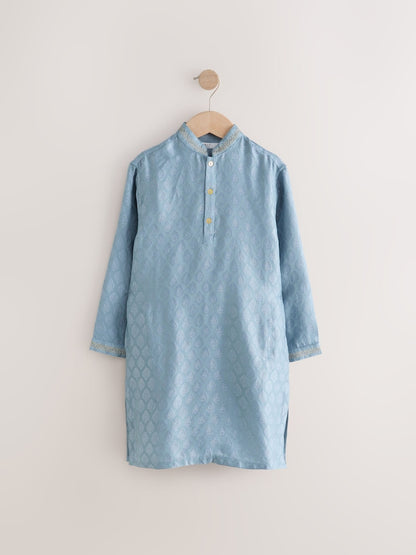 Blue Leaf Embroidered Kurta Shirt (3mths-16yrs) (3mths-16yrs)