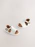 White Leather Baby Sandals (0-2mths) - Size Up To 3 Months (50 - 62cm) - White