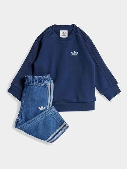 adidas originals Blue Sweatshirt and Denim Legging Set Infant Kids
