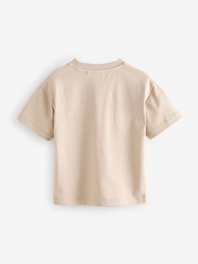 Neutral Short Sleeve Plain T-Shirt (3mths-7yrs)