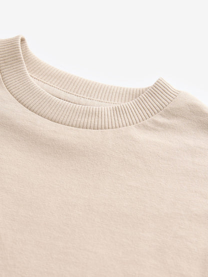 Neutral Short Sleeve Plain T-Shirt (3mths-7yrs)