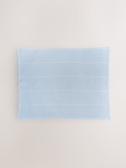2 Pack Blue Cotton Baby Cellular Blankets - Size 75x95