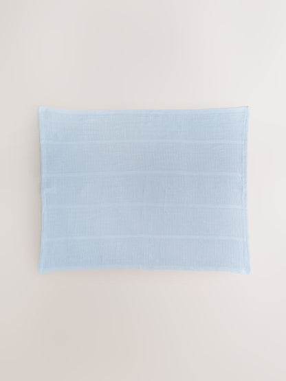 2 Pack Blue Cotton Baby Cellular Blankets - Size 75x95