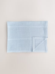 2 Pack Blue Cotton Baby Cellular Blankets - Size 75x95