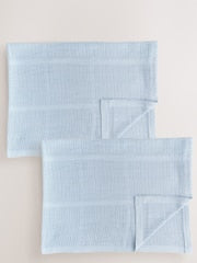 2 Pack Blue Cotton Baby Cellular Blankets - Size 75x95