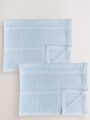 2 Pack Blue Cotton Baby Cellular Blankets - Size 75x95